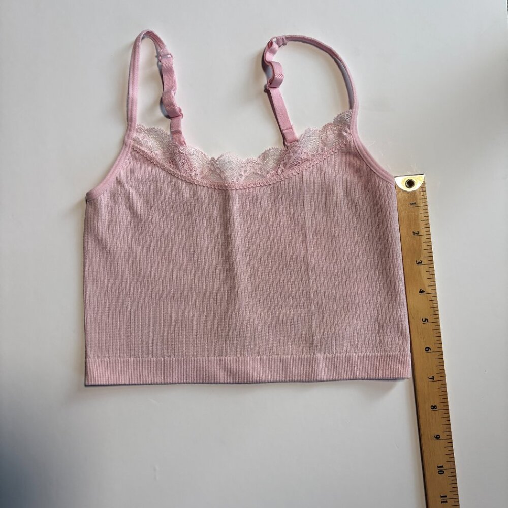 Joe Fresh Light Pink Ribbed Cropped Tank Top Size Small - Picture 6 of 7